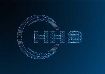HHB low poly letter logo vector design. HHB lower poly logo design.