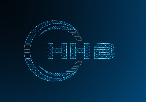 HHB low poly letter logo vector design. HHB lower poly logo design.