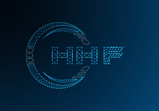HHF low poly letter logo vector design. HHF lower poly logo design.