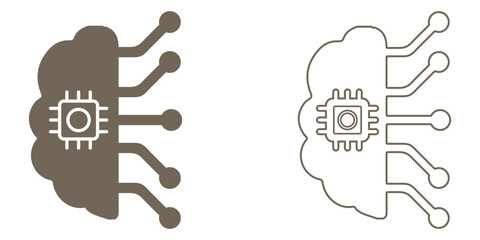 ARTIFICIAL INTELLIGENCE icon. Solid and outline icon.