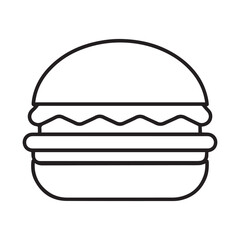 PrintHamburger vector icon set,burger sign and symbol,hamburgeron solid black and white color
