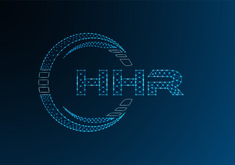 HHR low poly letter logo vector design. HHR lower poly logo design.