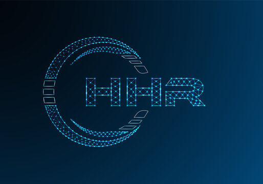 HHR low poly letter logo vector design. HHR lower poly logo design.