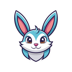 Fototapeta premium Flat and Minimal Cute Rabbit Ear logo vector illustration isolated on white background