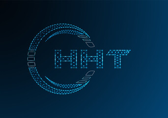 HHT low poly letter logo vector design. HHT lower poly logo design.