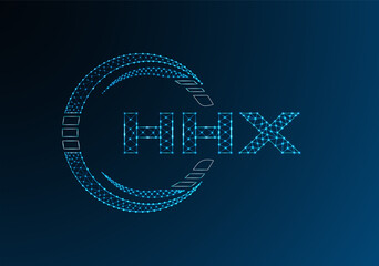HHX low poly letter logo vector design. HHX lower poly logo design.