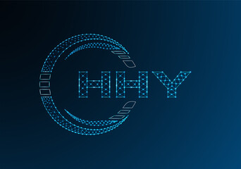 HHY low poly letter logo vector design. HHY lower poly logo design.
