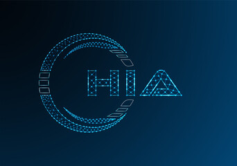 HIA low poly letter logo vector design. HIA lower poly logo design.