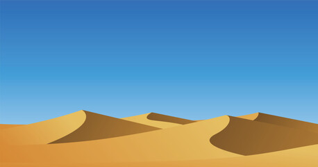 Desert landscape, Beautiful sand dunes with blue sky