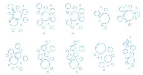 Air bubbles outline sign. water bubbles icon, gas balloons