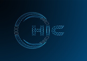 Naklejka premium HIC low poly letter logo vector design. HIC lower poly logo design.