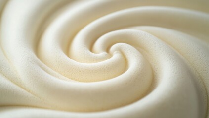 Close-up of creamy, swirling foam texture