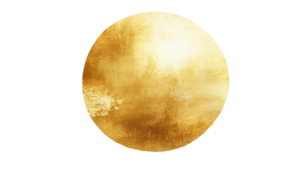Gold Watercolor Gradient Circle Artwork Isolated on Transparent Background – Abstract Artistic Element and Decorative Design
