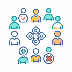 Teamwork icon set. meeting, cooperation, support, collaboration, partnership, society, workshop, and more. Editable stroke. Vector illustration.