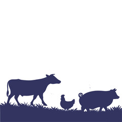 Vector Farm Animal Silhouettes – Barnyard Livestock Icon Collection