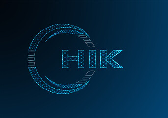 Naklejka premium HIK low poly letter logo vector design. HIK lower poly logo design.