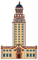 Obraz premium Historic Tower Vector Illustration with Classic Architecture