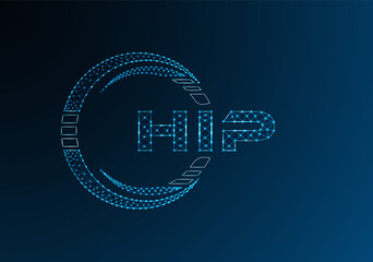 Naklejka premium HIP low poly letter logo vector design. HIP lower poly logo design.