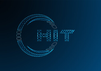 HIT low poly letter logo vector design. HIT lower poly logo design.