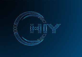 HIY low poly letter logo vector design. HIY lower poly logo design.