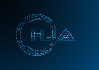HJA low poly letter logo vector design. HJA lower poly logo design.