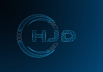 HJD low poly letter logo vector design. HJD lower poly logo design.