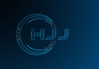 HJJ low poly letter logo vector design. HJJ lower poly logo design.