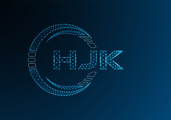 HJK low poly letter logo vector design. HJK lower poly logo design.