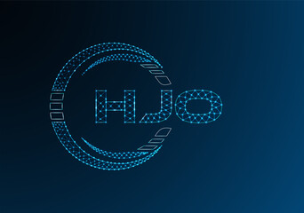 HJ0 low poly letter logo vector design. HJ0 lower poly logo design.