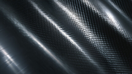 Sleek carbon fiber grid texture with a diagonal pattern and smooth, flowing lines in dark shades.