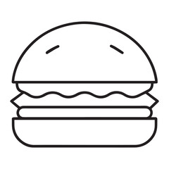 PrintHamburger vector icon set,burger sign and symbol,hamburgeron solid black and white color

