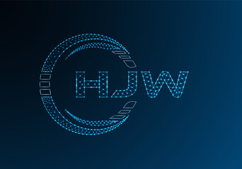 HJW low poly letter logo vector design. HJW lower poly logo design.