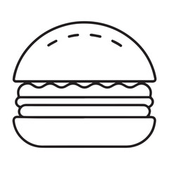 PrintHamburger vector icon set,burger sign and symbol,hamburgeron solid black and white color
