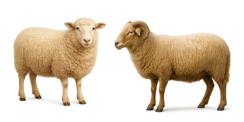 Fototapeta premium Two sheep standing next to each other on a black background image here silhouette