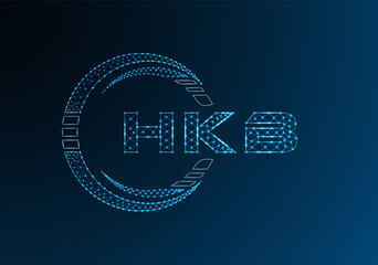 HKB low poly letter logo vector design. HKB lower poly logo design.