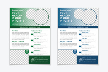 Corporate Modern & Unique Healthcare Medical Poster Or Flyer Design Editable Template Or Layout For A4 Print