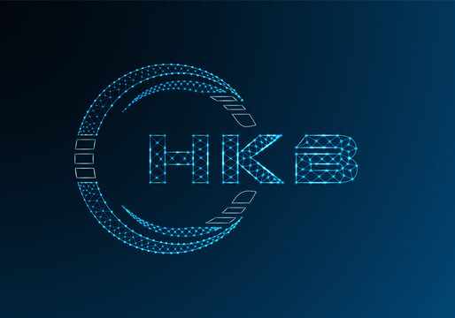 HKB low poly letter logo vector design. HKB lower poly logo design.