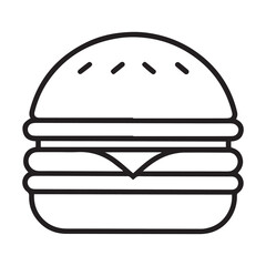 PrintHamburger vector icon set,burger sign and symbol,hamburgeron solid black and white color
