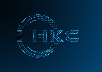 HKC low poly letter logo vector design. HKC lower poly logo design.