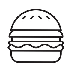 PrintHamburger vector icon set,burger sign and symbol,hamburgeron solid black and white color
