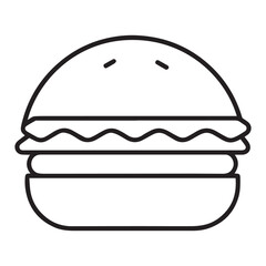 PrintHamburger vector icon set,burger sign and symbol,hamburgeron solid black and white color
