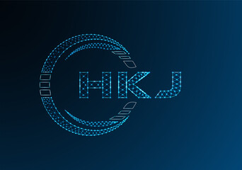 HKJ low poly letter logo vector design. HKJ lower poly logo design.