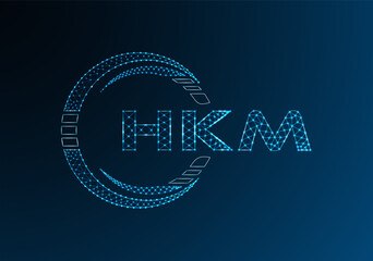 HKM low poly letter logo vector design. HKM lower poly logo design.