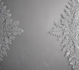 Silver leaf lace border, shimmering metallic background ,  festive,  glossy