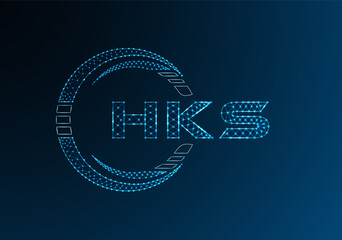 HKS low poly letter logo vector design. HKS lower poly logo design.