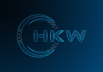 HKW low poly letter logo vector design. HKW lower poly logo design.