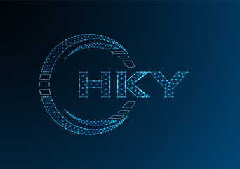 HKY low poly letter logo vector design. HKY lower poly logo design.