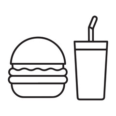 PrintHamburger vector icon set,burger sign and symbol,hamburgeron solid black and white color
