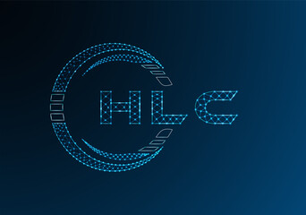 HLC low poly letter logo vector design. HLC lower poly logo design.