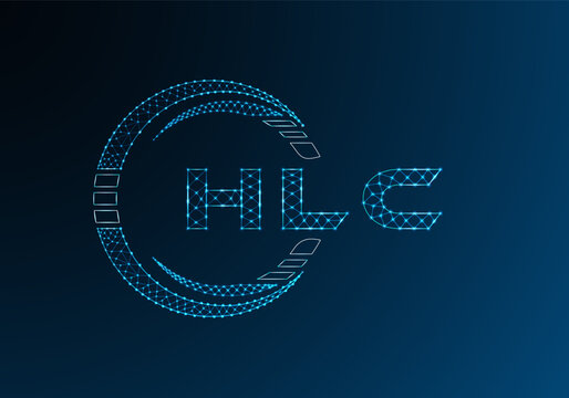 HLC low poly letter logo vector design. HLC lower poly logo design.